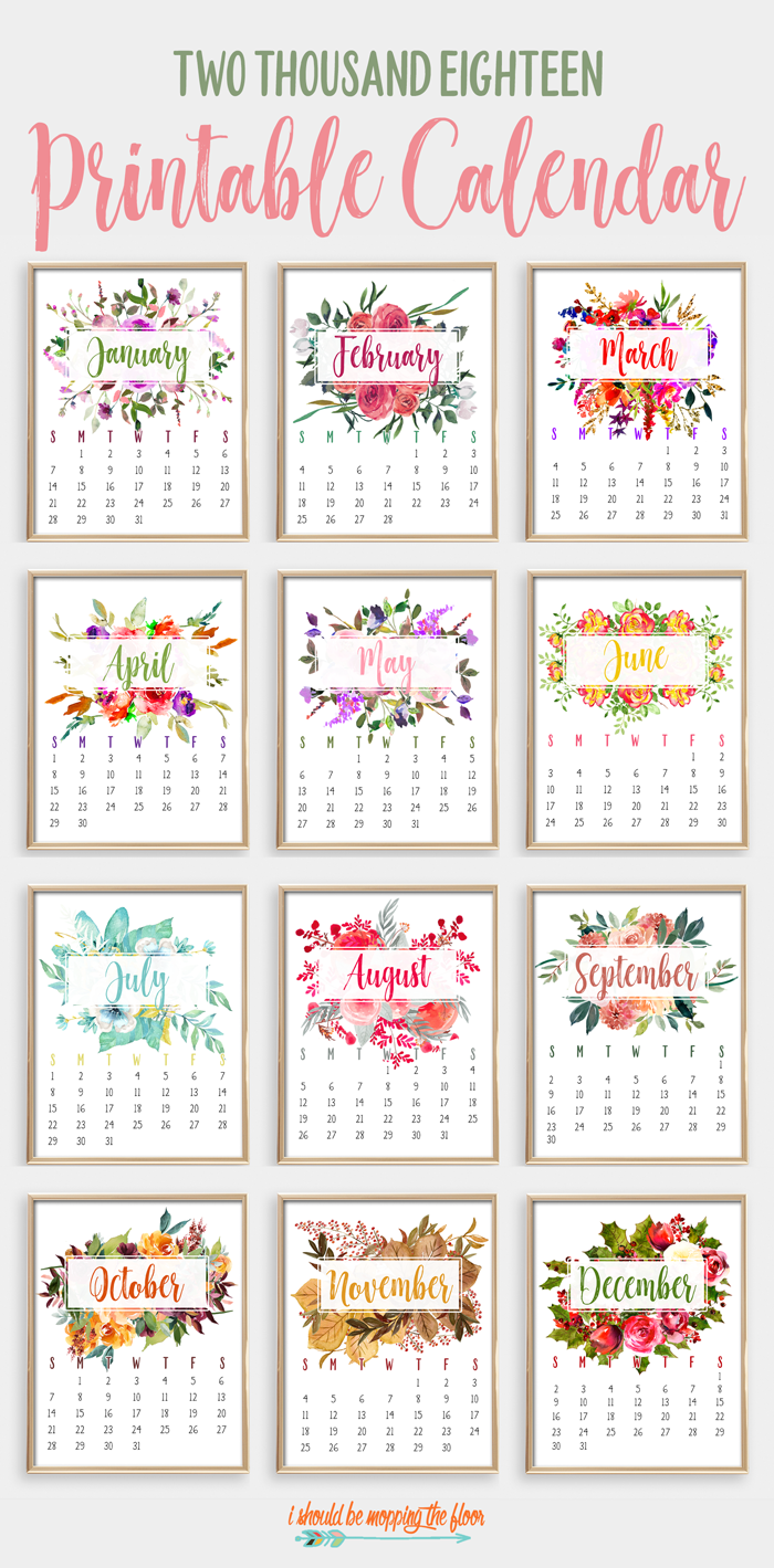700x1419 2018 Printable Calendar Printables Printable