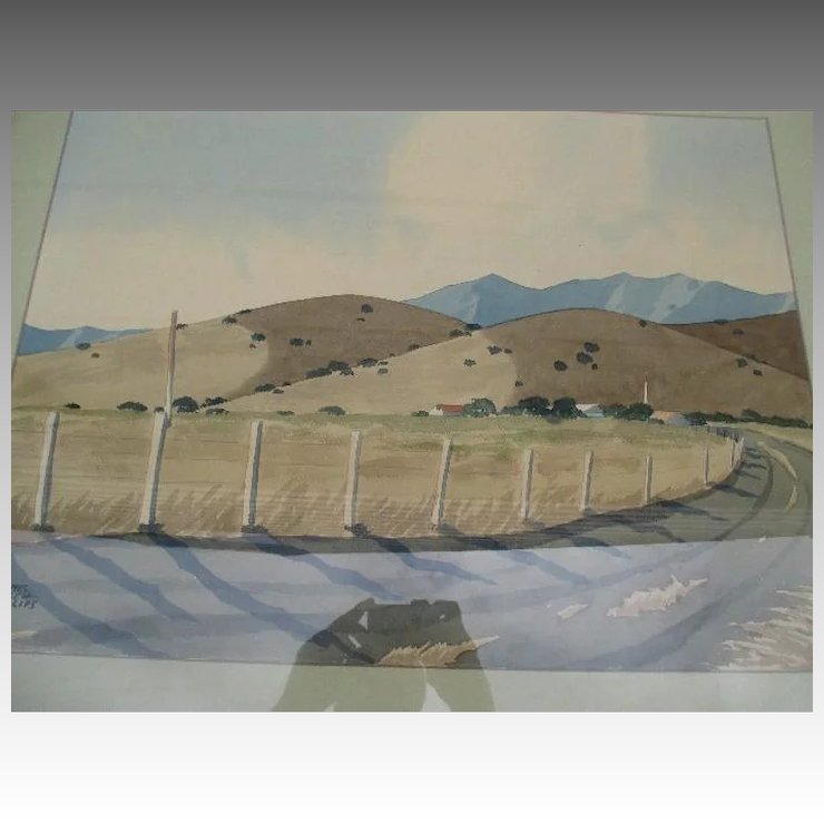 740x740 Original California Watercolor Landscape