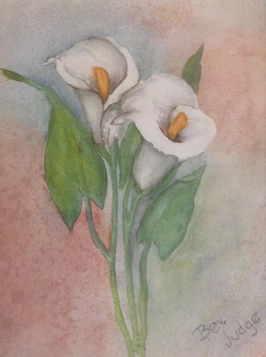 538x720 Bev Judge, Watercolor Painting, Calla Lilies Floral, Works On