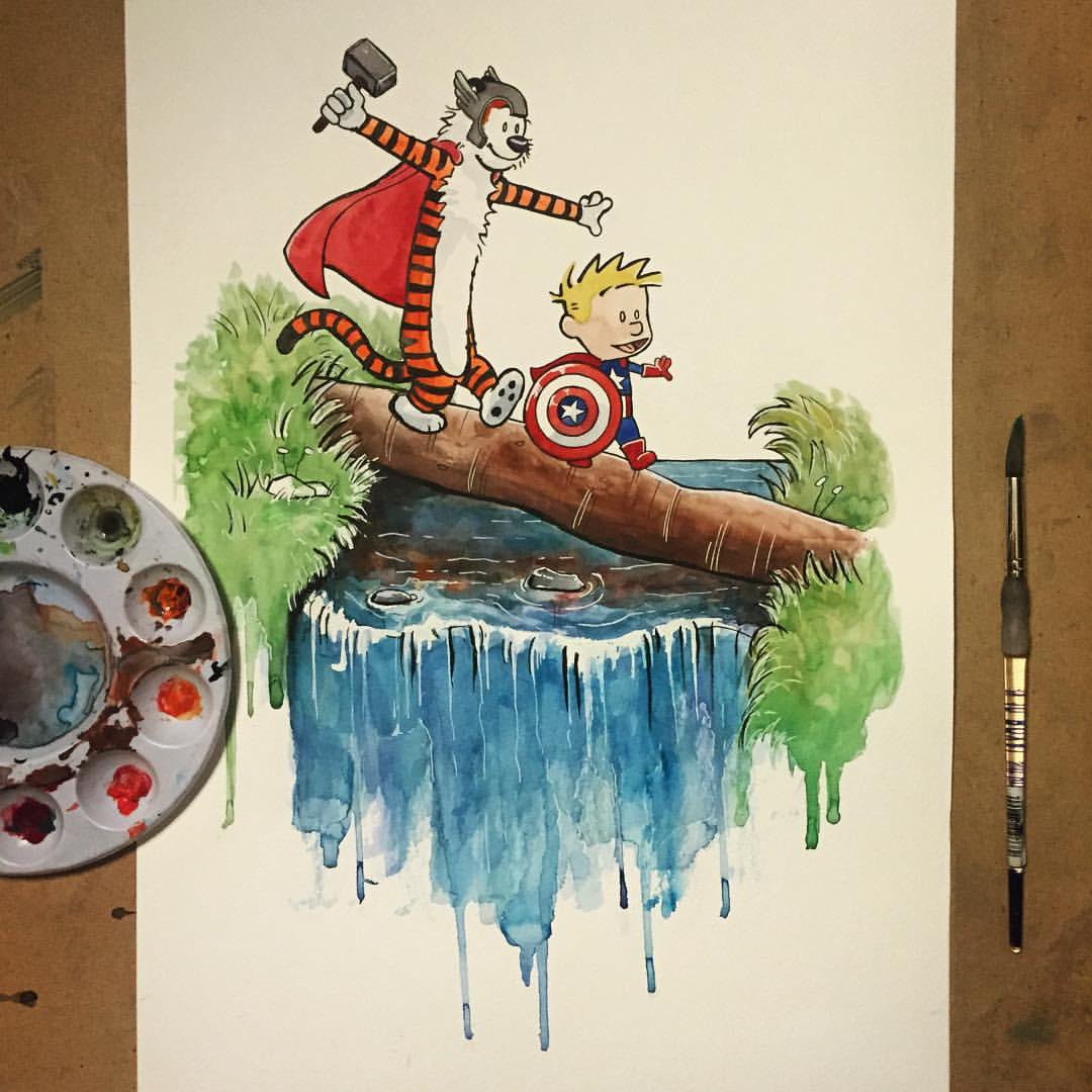 1080x1080 Avengers +calvin And Hobbes = Awesomeness