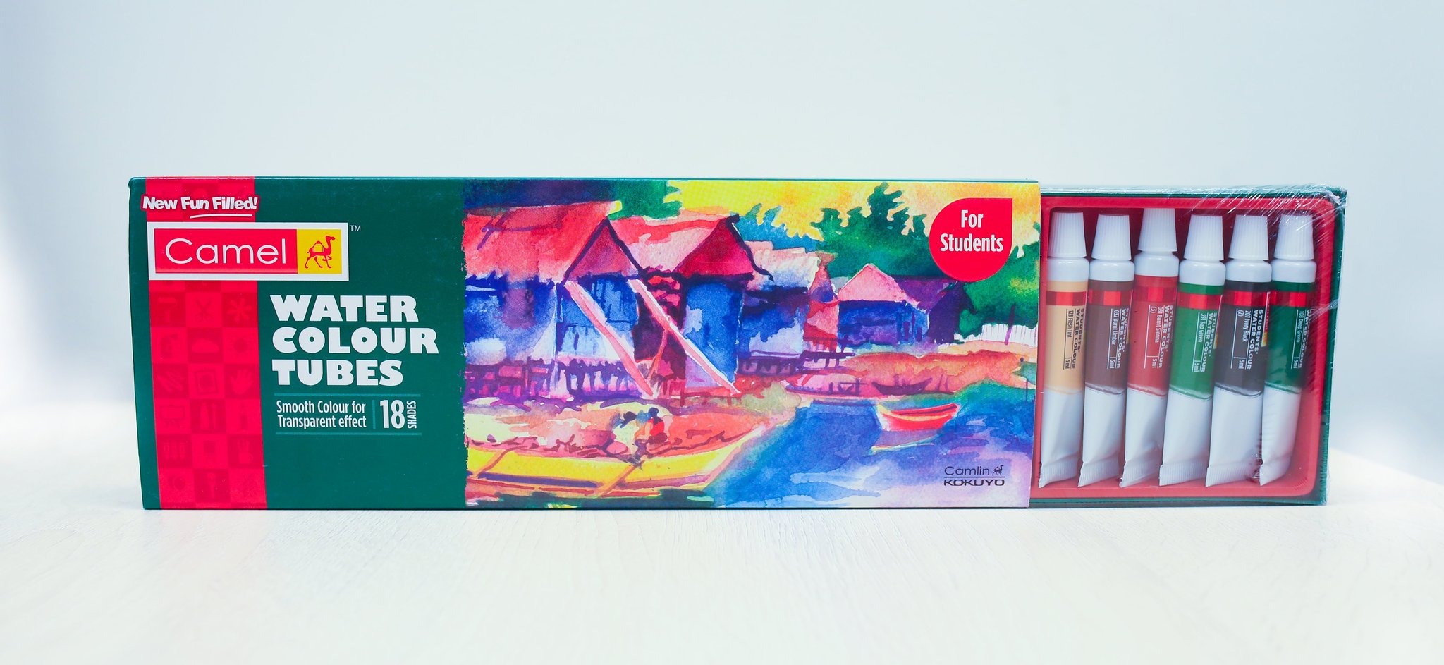 2048x943 Camel Water Colour Tubes Papers N Clips