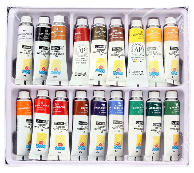 640x572 Camel Artist Water Color Tubes 18 Shades [Sb003024]