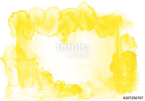 500x347 Yellow Watercolor Frame On A White Canvas Of A Paper Texture