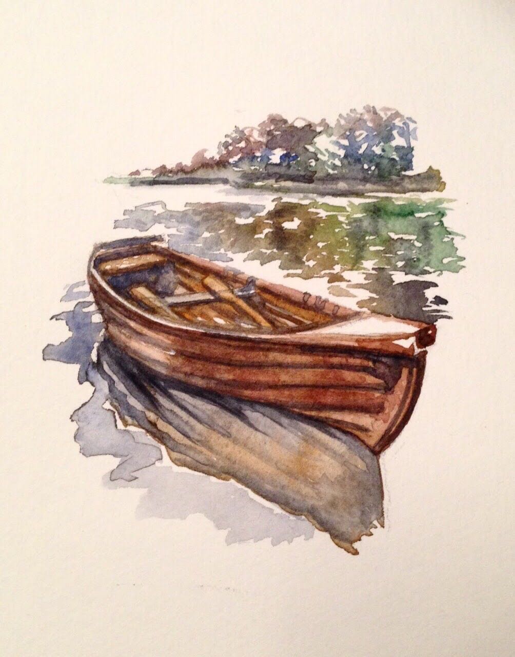 1004x1280 Creek Side Canoe [Watercolor] Art