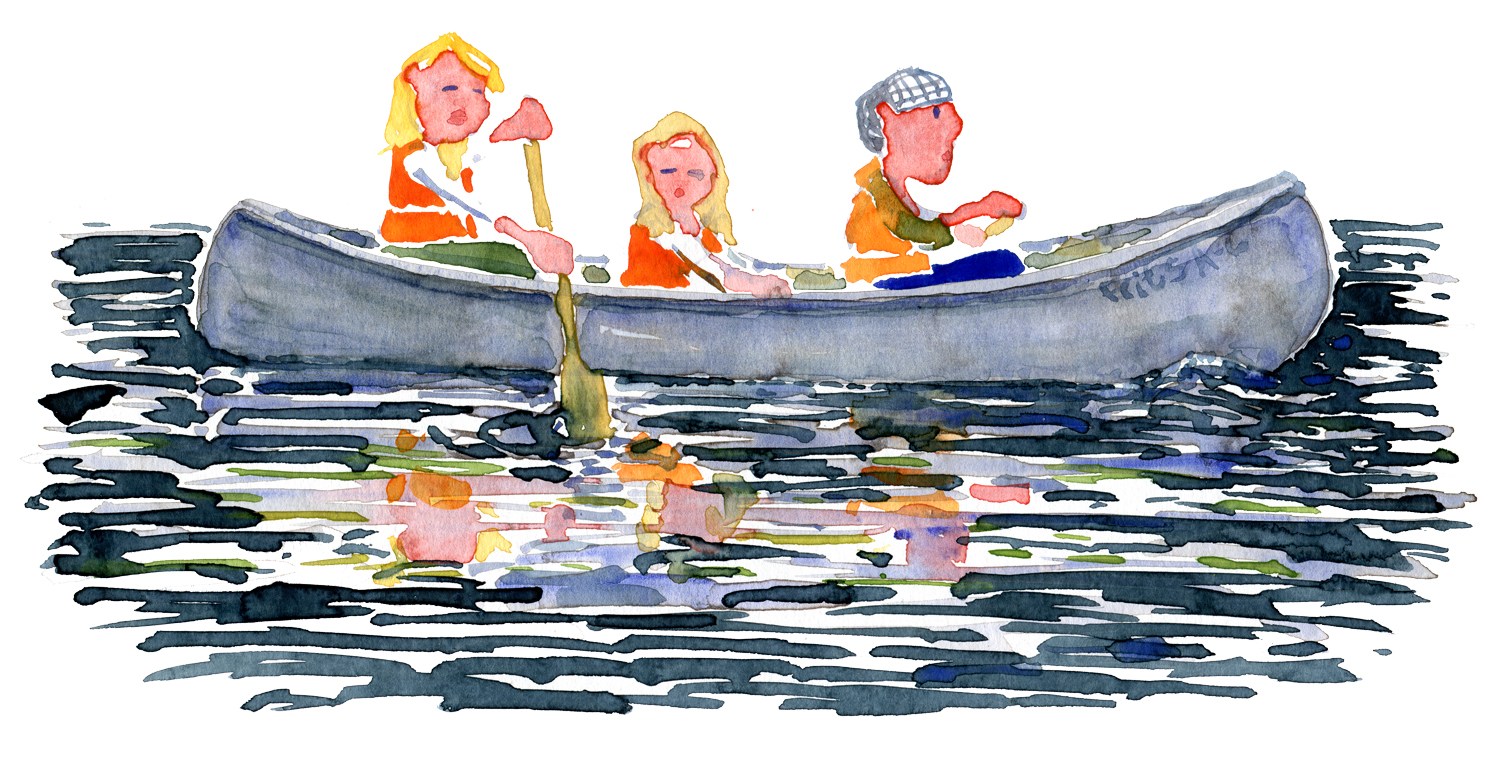 1500x758 Family In Canoe Watercolor Frits Ahlefeldt
