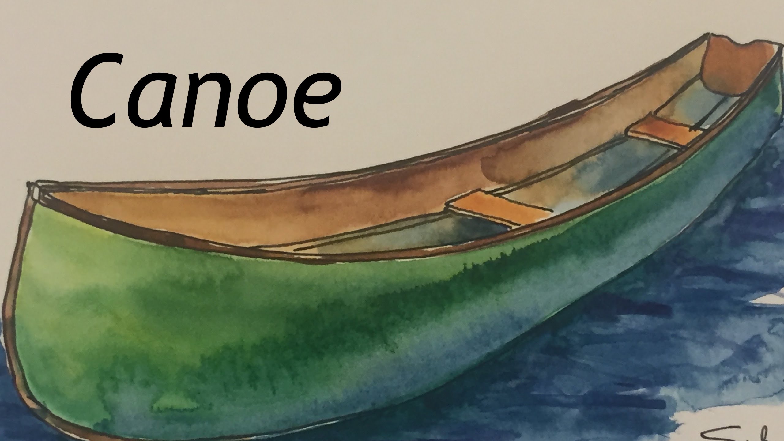 2560x1440 How To Paint A Wooden Canoe In Watercolor Boat Tutorial