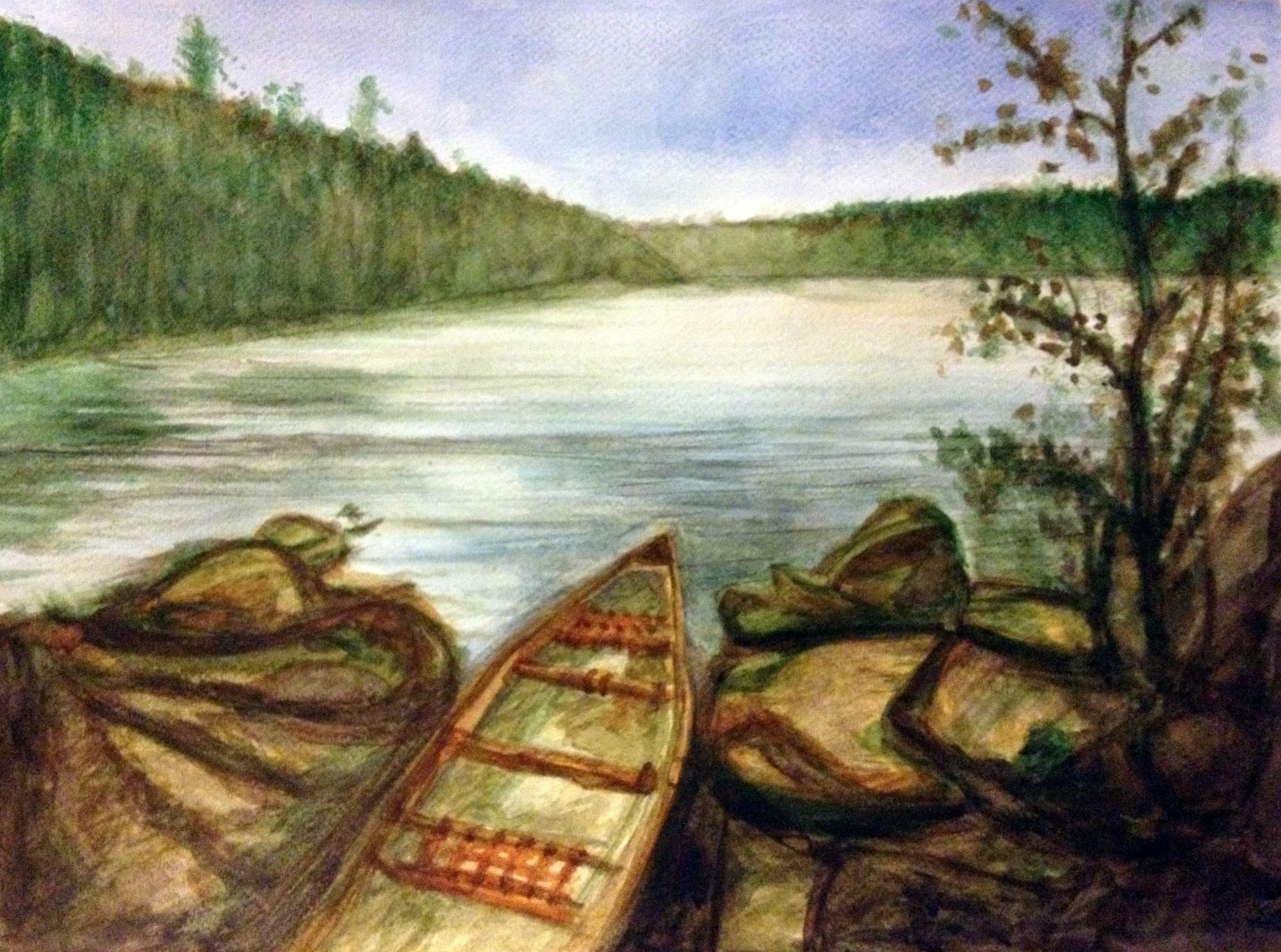 2000x1488 My First Watercolor! A Canoe Trip In Algonquin Park, Canada