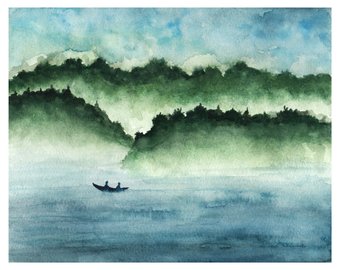 340x270 Nature Simplicity Original Watercolor Painting