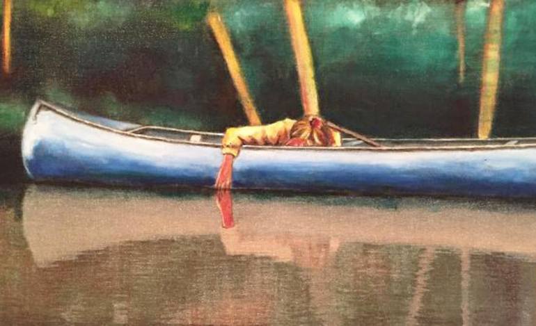 770x469 The Blue Canoe Painting By Vincent Zambrano Saatchi Art