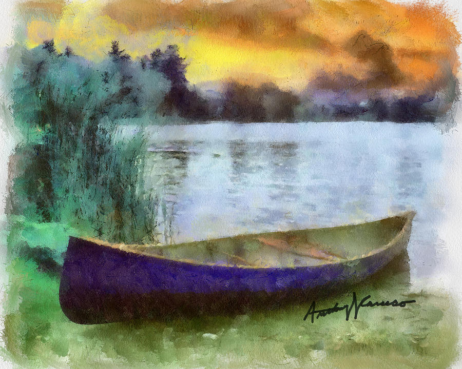 900x720 Canoe Painting By Anthony Caruso