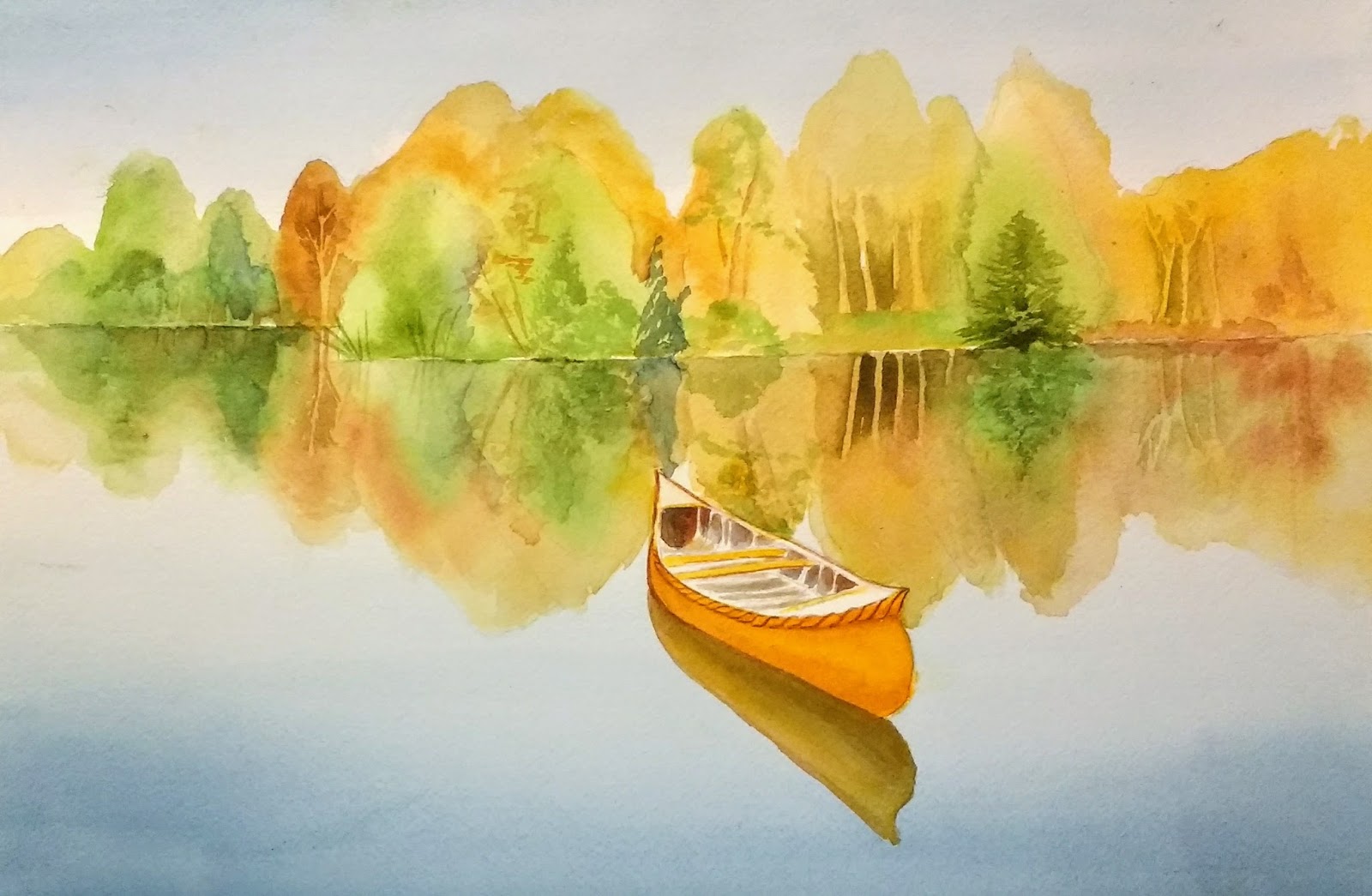 1600x1045 Chris Campbell Watercolors Finishing The Yellow Canoe