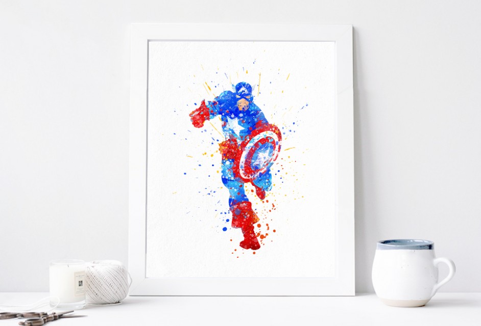 942x640 Captain America Print