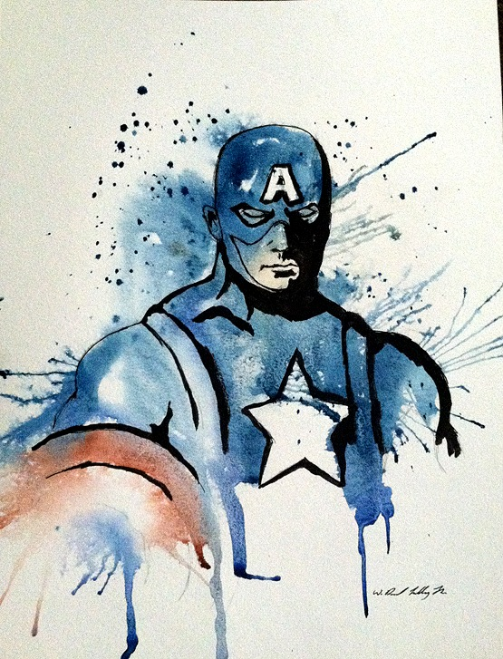 555x727 Captain America Watercolor (Oc)
