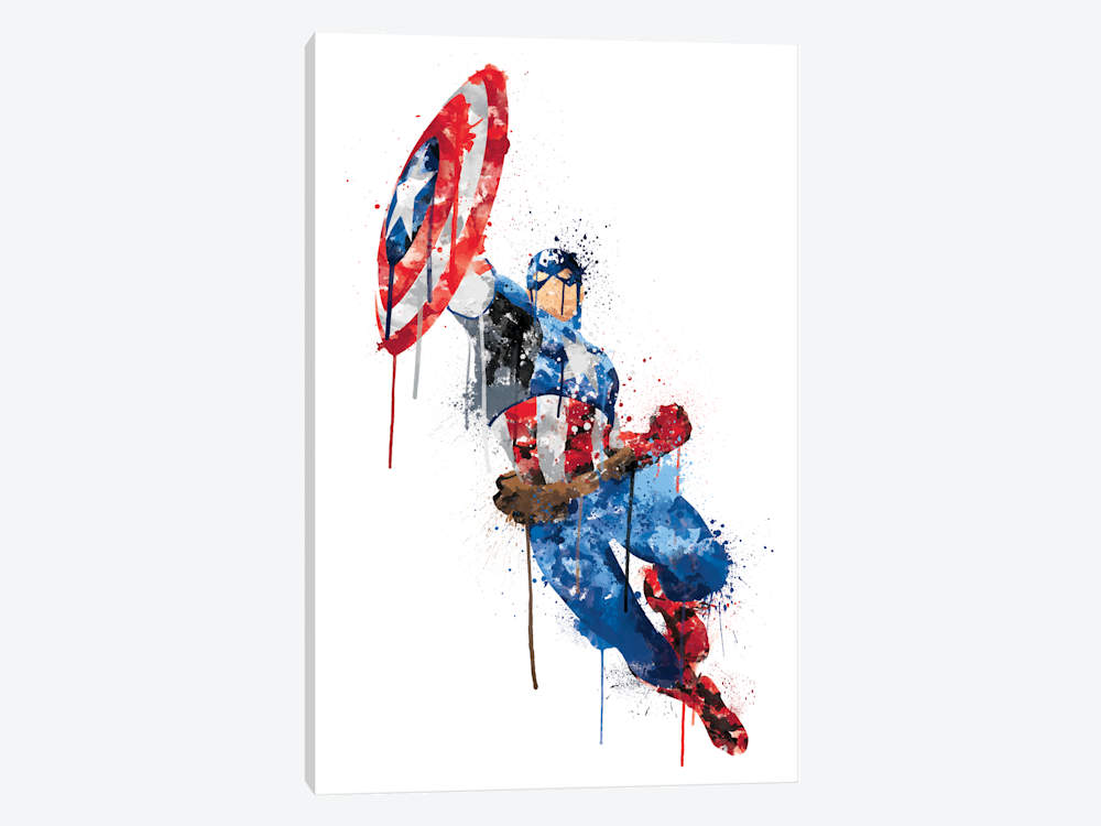 1000x750 Avengers Assemble Captain America Watercolor Marvel Comics