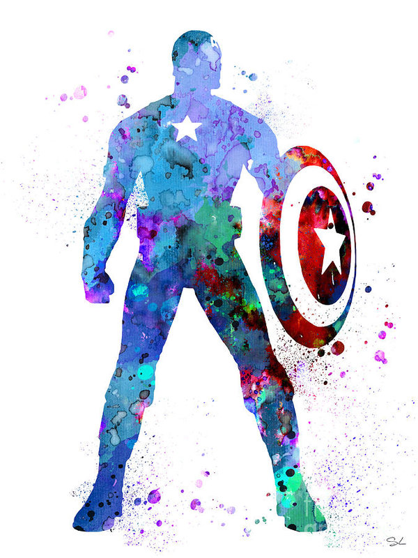 600x800 Captain America 2 Art Print By Watercolor Girl