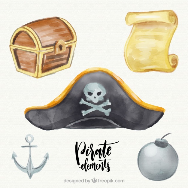 626x626 Captain Hat And Other Watercolor Elements Vector Free Download