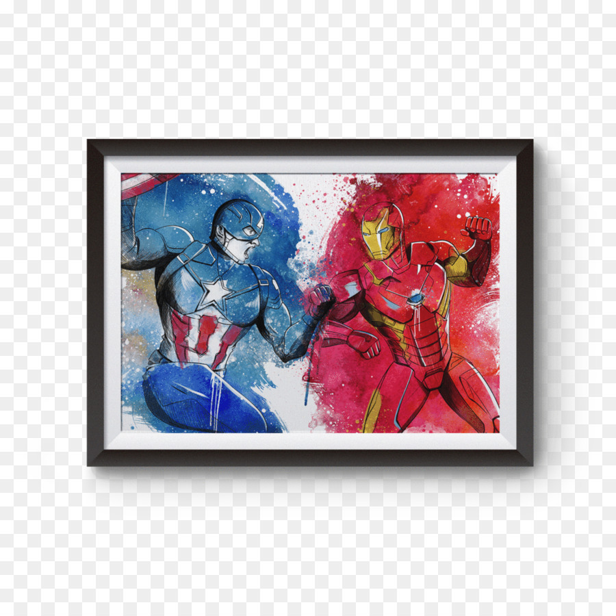 900x900 Iron Man Captain America Thor Art Watercolor Painting