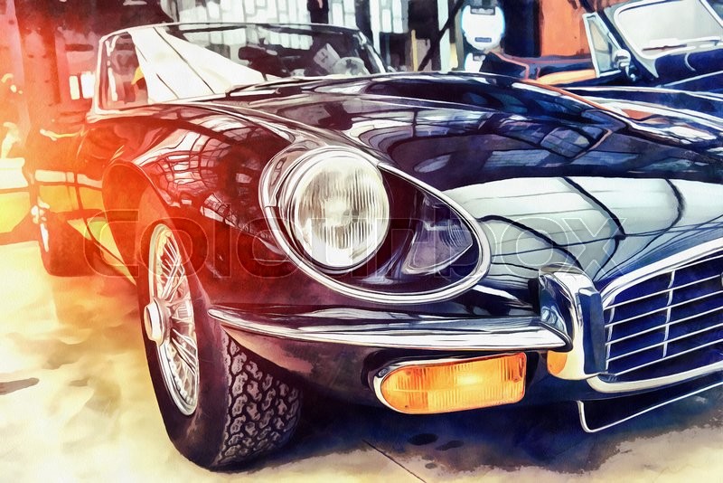 800x534 The Works In The Style Of Watercolor Painting. Vintage Transport