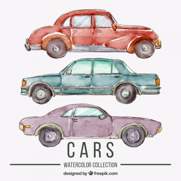 626x626 Watercolor Car Collection Vector Premium Download