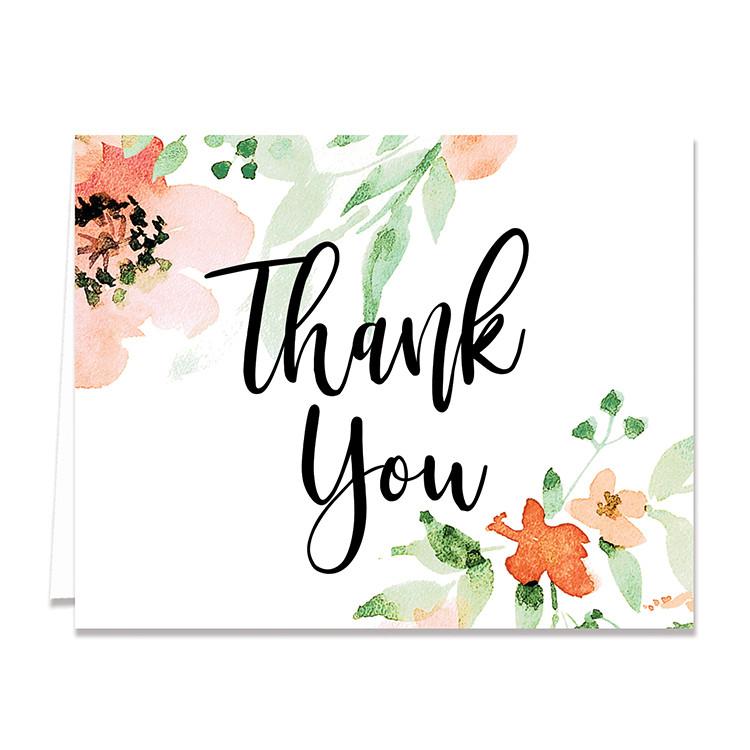 750x750 Kaylee Floral Watercolor Thank You Card