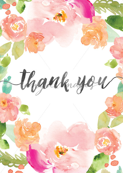 429x600 Printable Painted Flower Thank You Card. Diy Watercolor Flower