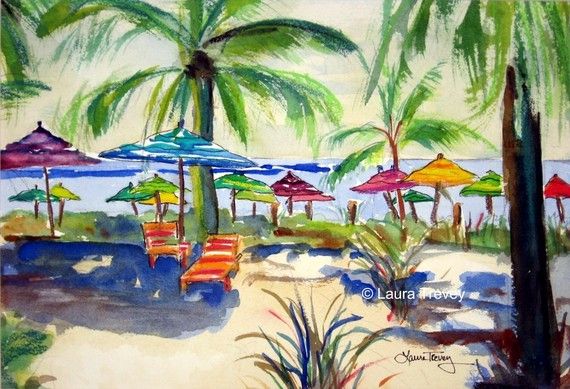 570x389 Caribbean Time Watercolor Print Caribbean, Watercolor Print And