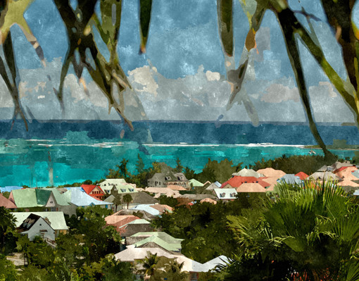 510x399 Caribbean Colors Impressionist Print
