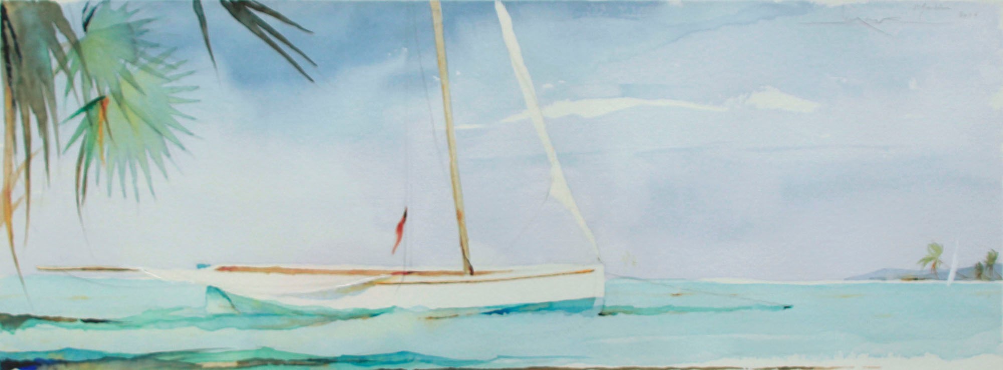 2000x739 Caribbean Ocean Scape, Caribbean Art, Caribbean Artist Antoine Chapon