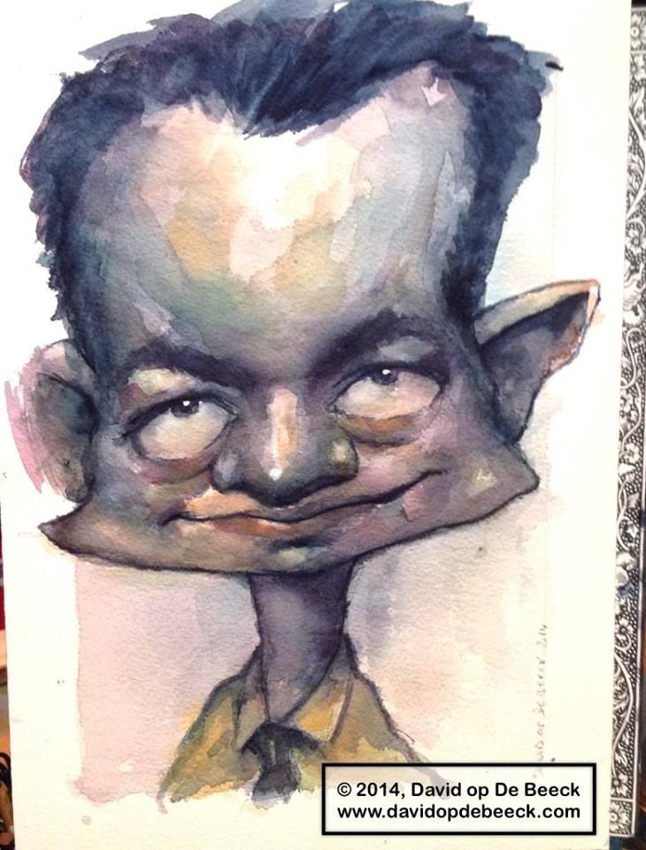 730x960 Watercolor Caricature Of Marvin Lorenz, Painted January 2014