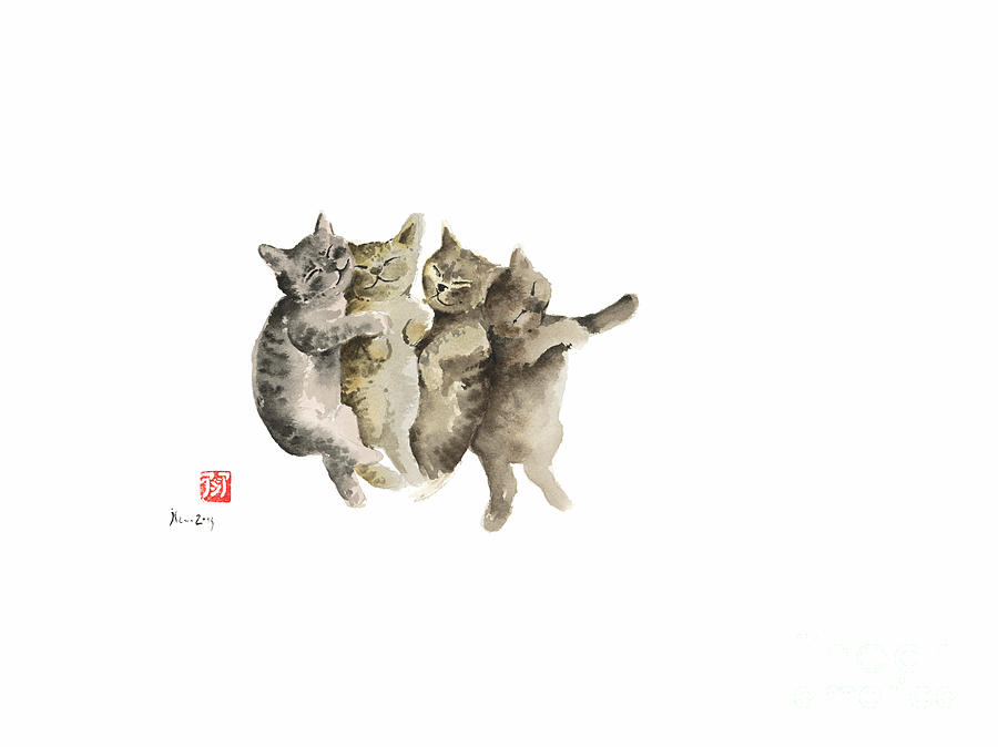 900x674 Cat Cats Photo Picture Brown Gray Little Funny Pic Meow Watercolor