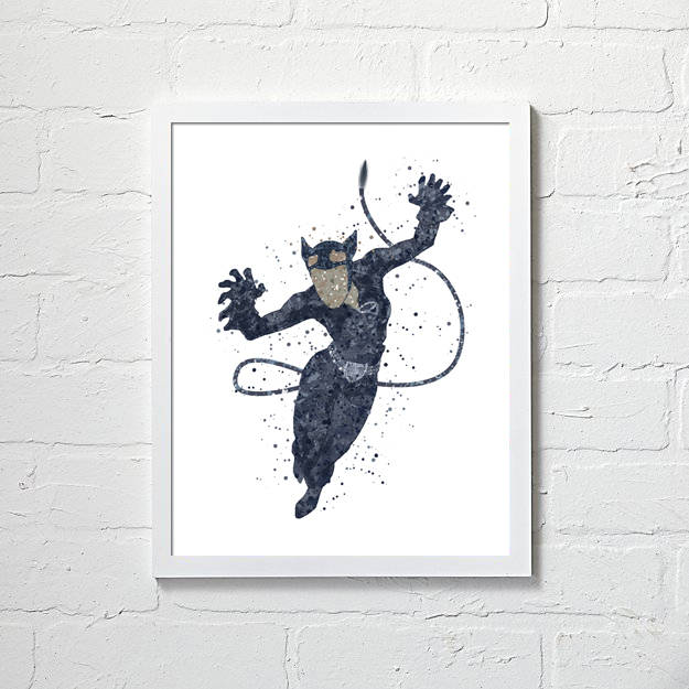 625x625 Catwoman Wall Art Catwoman Watercolor Catwoman Printables Etsy