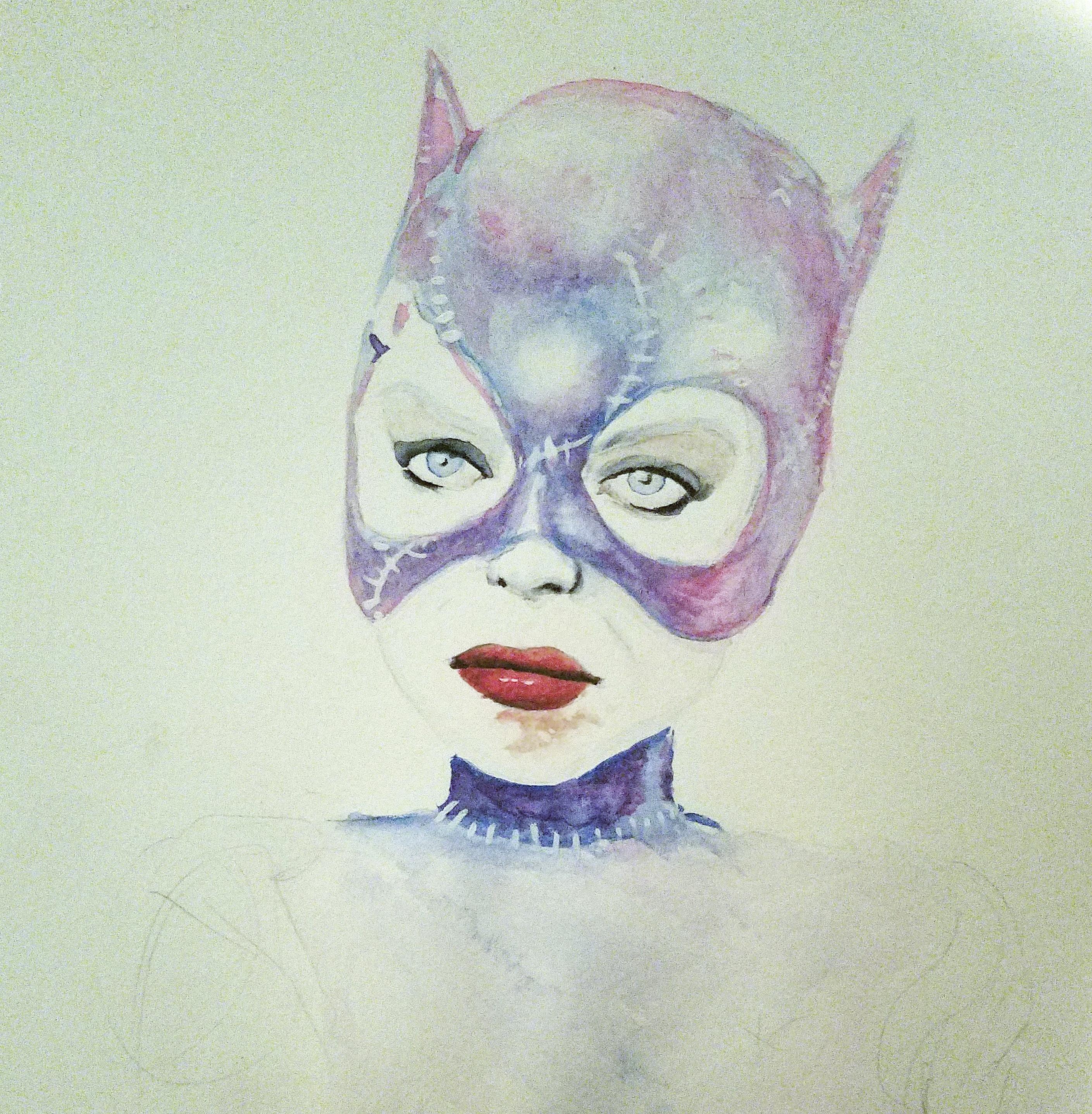 2818x2875 Pfieffer Catwoman. Watercolor. 2018 Catwoman