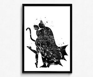 300x247 Batman And Catwoman, Superhero, Watercolor Art Poster, Print (236