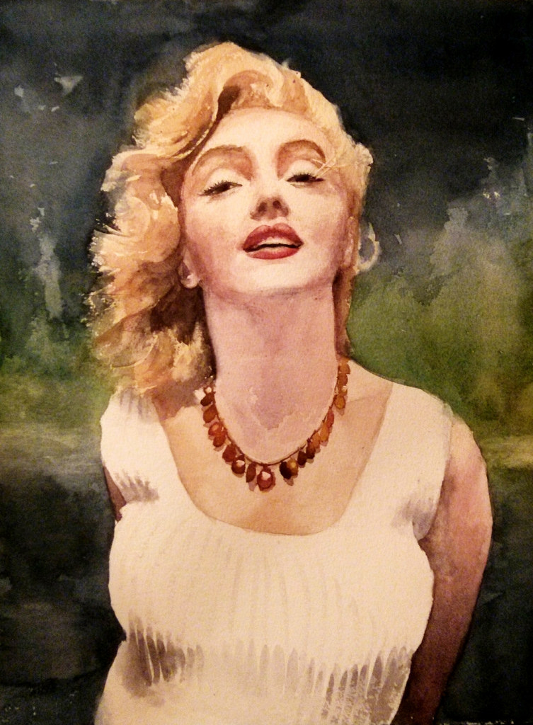753x1024 Marilyn Monroe Watercolor Portrait On Arches 640gsm Paper