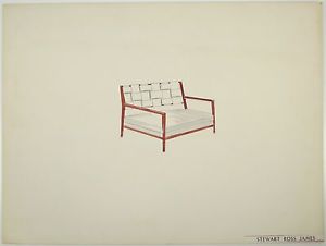 300x226 Stewart Ross James Pencil Watercolor Design Furniture Chair Mid
