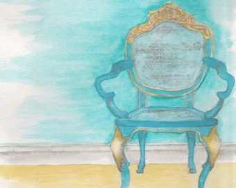 340x270 Watercolor Chair Etsy