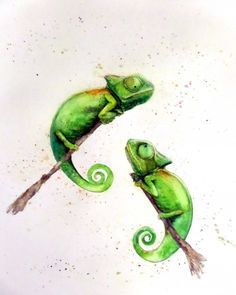 236x295 Chameleon Watercolor Painting Giclee Print Fine Art Watercolor 10