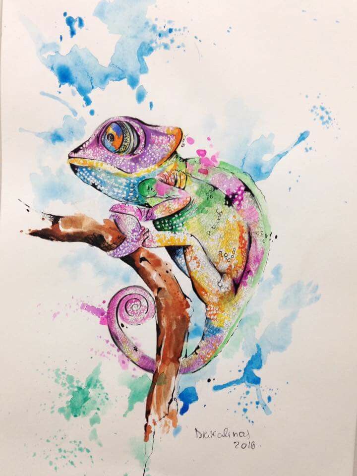 720x960 Watercolor Idea For My Chameleon Tattoos In 2018