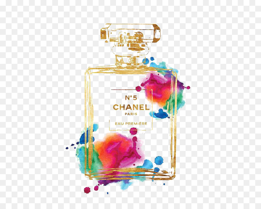 900x720 Chanel No. 5 Perfume Watercolor Painting Poster