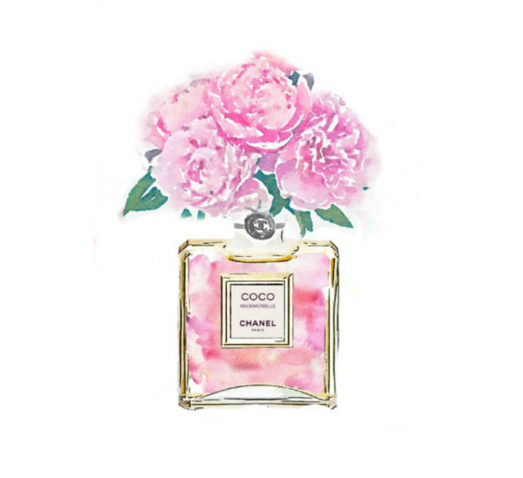 756x690 Coco Mademoiselle Digital Art Print Pink No 5 Perfume Bottle Etsy