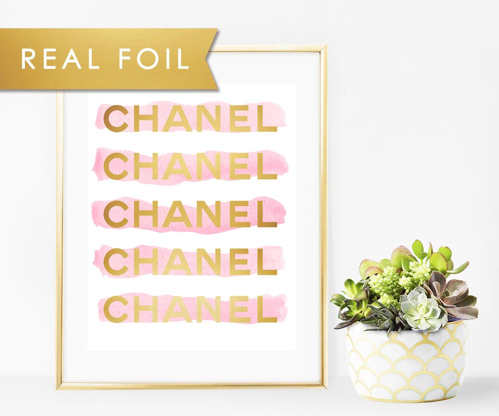 1000x833 Pink Watercolor Stripes With Gold Foil Chanel Details On Crisp