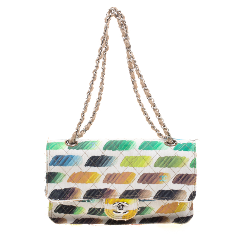 800x800 Chanel Multicolor Watercolor Colorama Canvas Medium Classic Flap