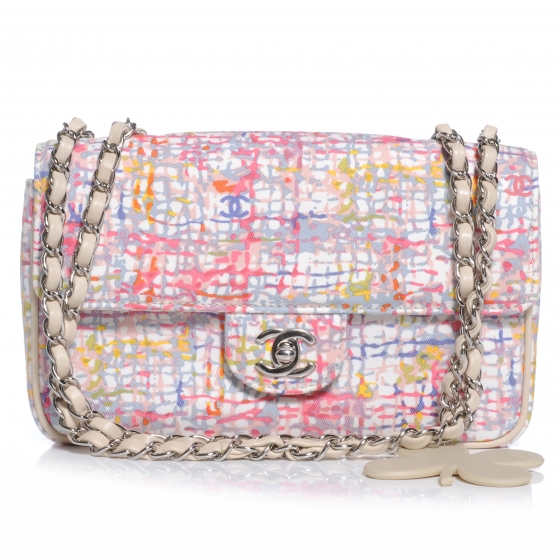 560x560 Chanel Canvas Watercolor Tweed Print Clover Small Flap 43676