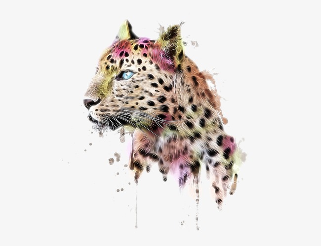 650x499 Hand Painted Watercolor Cheetah, Watercolor Clipart, Cheetah