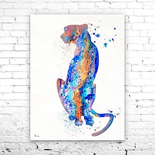 500x500 Cheetah Watercolor Print, Cheetah, Cheetah Silhouette