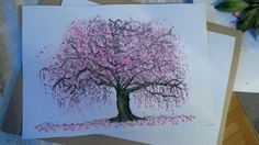 Cherry Blossom Tree Watercolor