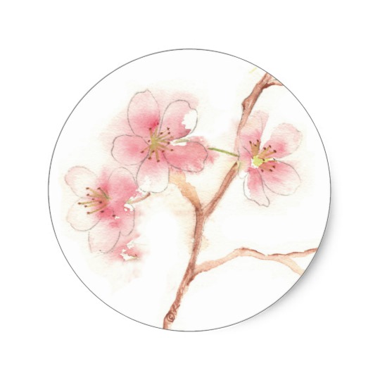 540x540 Cherry Blossom Watercolor Sticker
