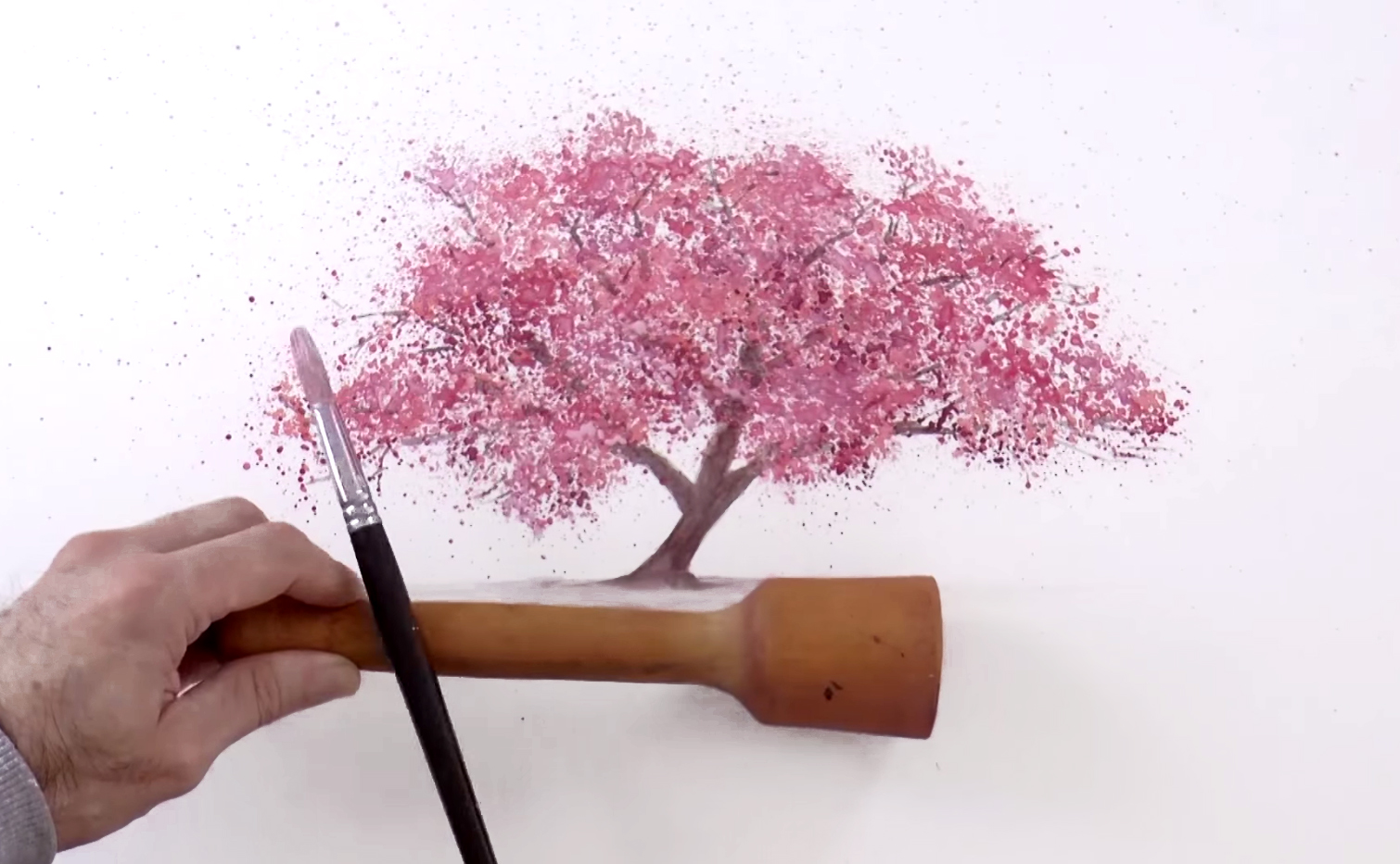 1510x933 Watercolor Technique To Splatter Cherry Blossom Trees