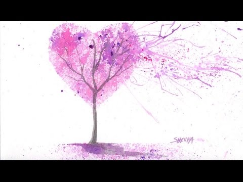 480x360 Easy Acrylic Watercolor Splatter Art The Cherry Blossom Love Tree