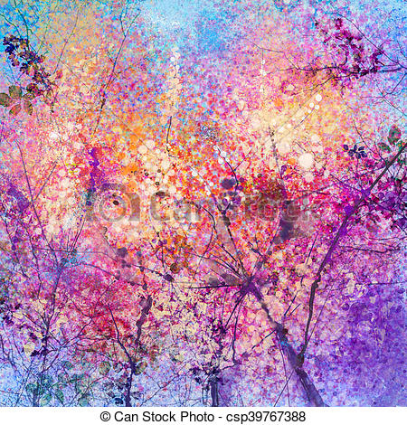 Cherry Blossom Watercolor Painting